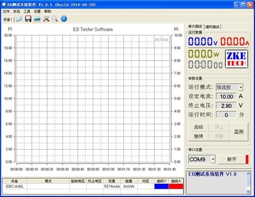EBC-A40L Penguji Kapasitas Baterai Lithium Arus Tinggi 5V Siklus 35A Mengisi Daya 40A Discharge