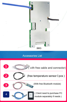6S Sampai 10S Smart BMS System Aplikasi Baterai Lithium 20A Sampai 60A Saat Ini Tersedia