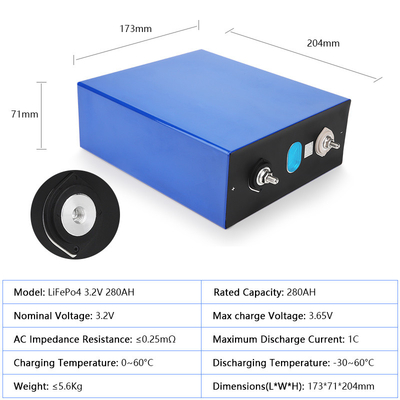 Paket Baterai 3.2V 280AH LiFePO4 3500 Kali Siklus hidup Untuk Perkakas Listrik