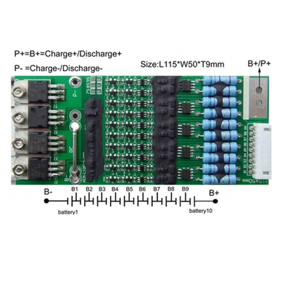 Sistem BMS Lithium Ion 48V, BMS 3S 20A empat Lapisan OEM ODM