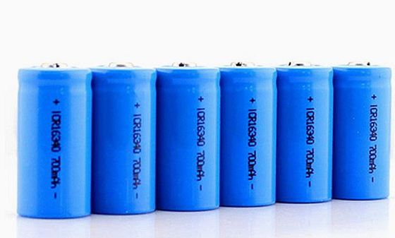 RCR123A Sel Baterai Lithium Ion Siklus Dalam 3.7V 700mah 16340
