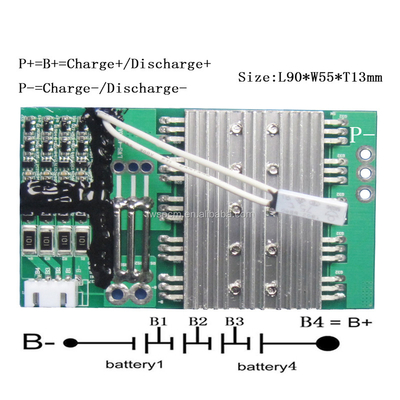 12v Lifepo4 Saldo Aktif BMS Smart 4s 10A 20A lapisan ganda