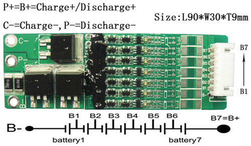 Saldo Aktif 32650 Baterai Lifepo4 BMS 10A 12.8V-25.9V 4S-7S