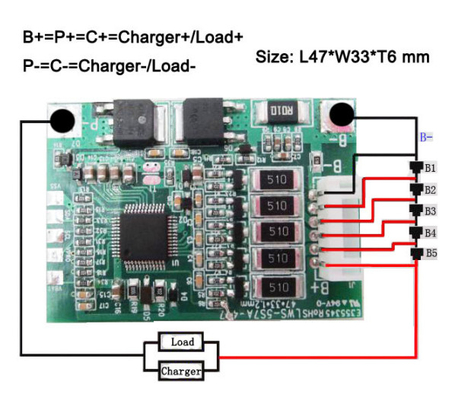 Smart Uart Saldo Aktif BMS 5S 7A 18.5V 72v 50ah Untuk Ebike