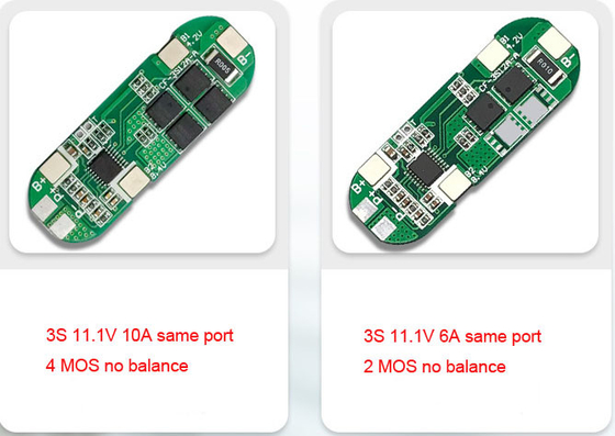 3S 6A 10A Li Ion 18650 BMS Pcm Papan Perlindungan Baterai 11.1V 12V 12.6V