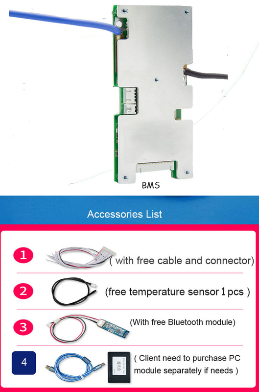 6S Sampai 10S Smart BMS System Aplikasi Baterai Lithium 20A Sampai 60A Saat Ini Tersedia