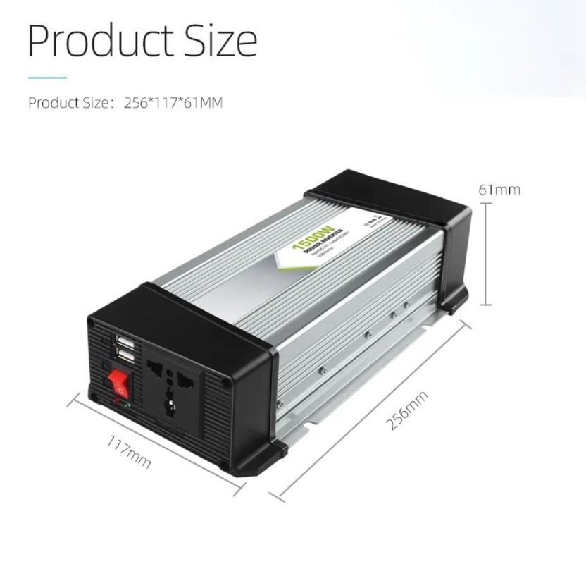 1.5KW DC AC Power Inverter 12v Ke 230V Solar Modified Sine Wave Inverter Efisiensi Tinggi