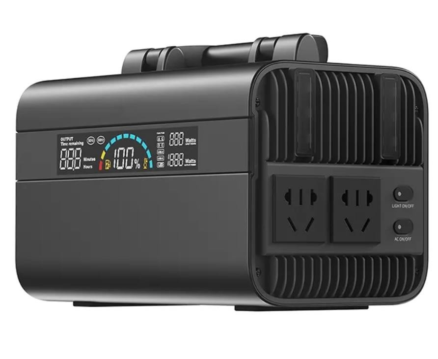 110V / 220V Input Output 600wh Pembangkit Listrik Portabel Dengan Tenaga Surya Dan Cahaya 4w