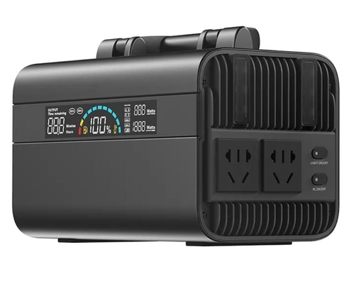 110V / 220V Input Output 600wh Pembangkit Listrik Portabel Dengan Tenaga Surya Dan Cahaya 4w